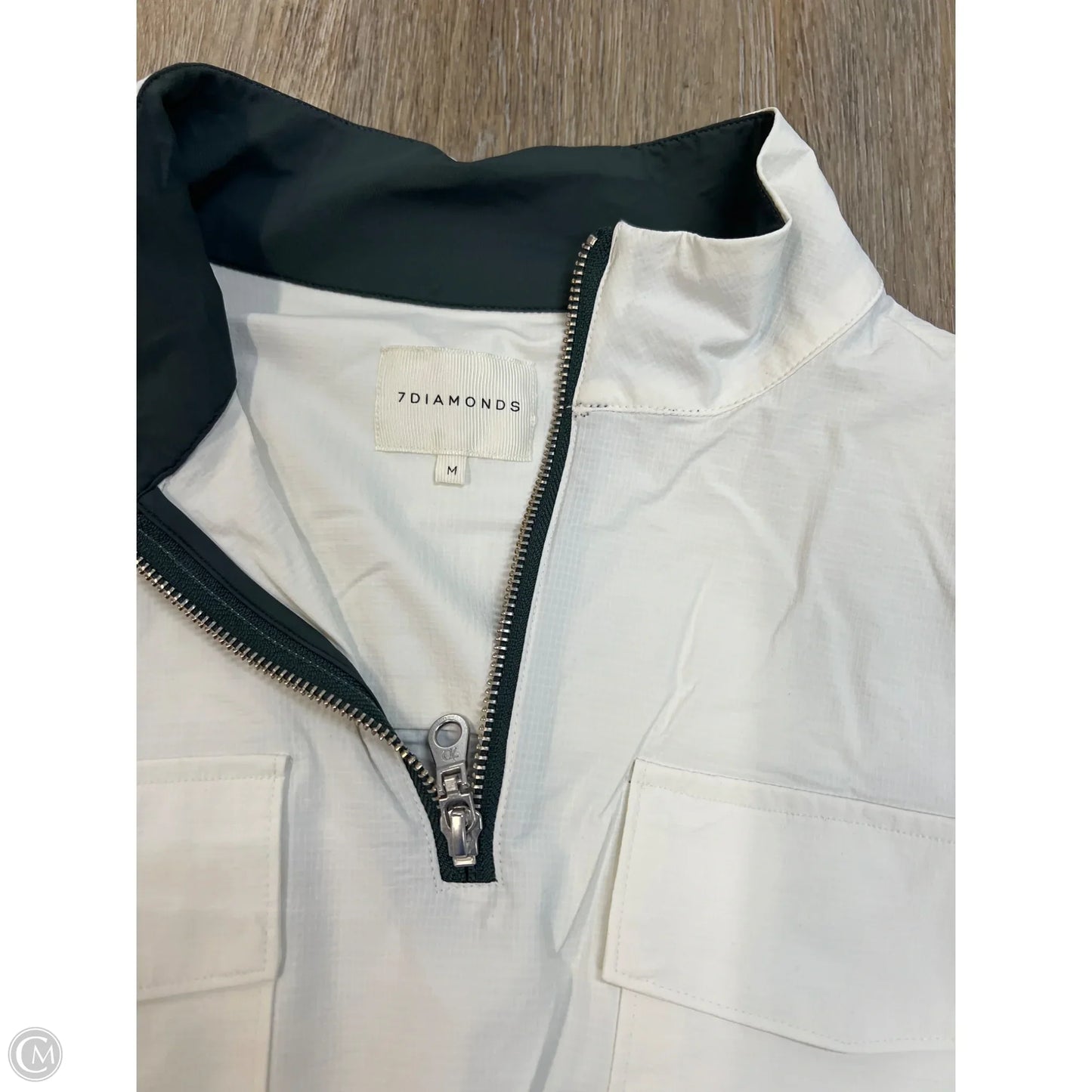 Athletic Jacket By 7 Diamonds In Grey & White, Size: M