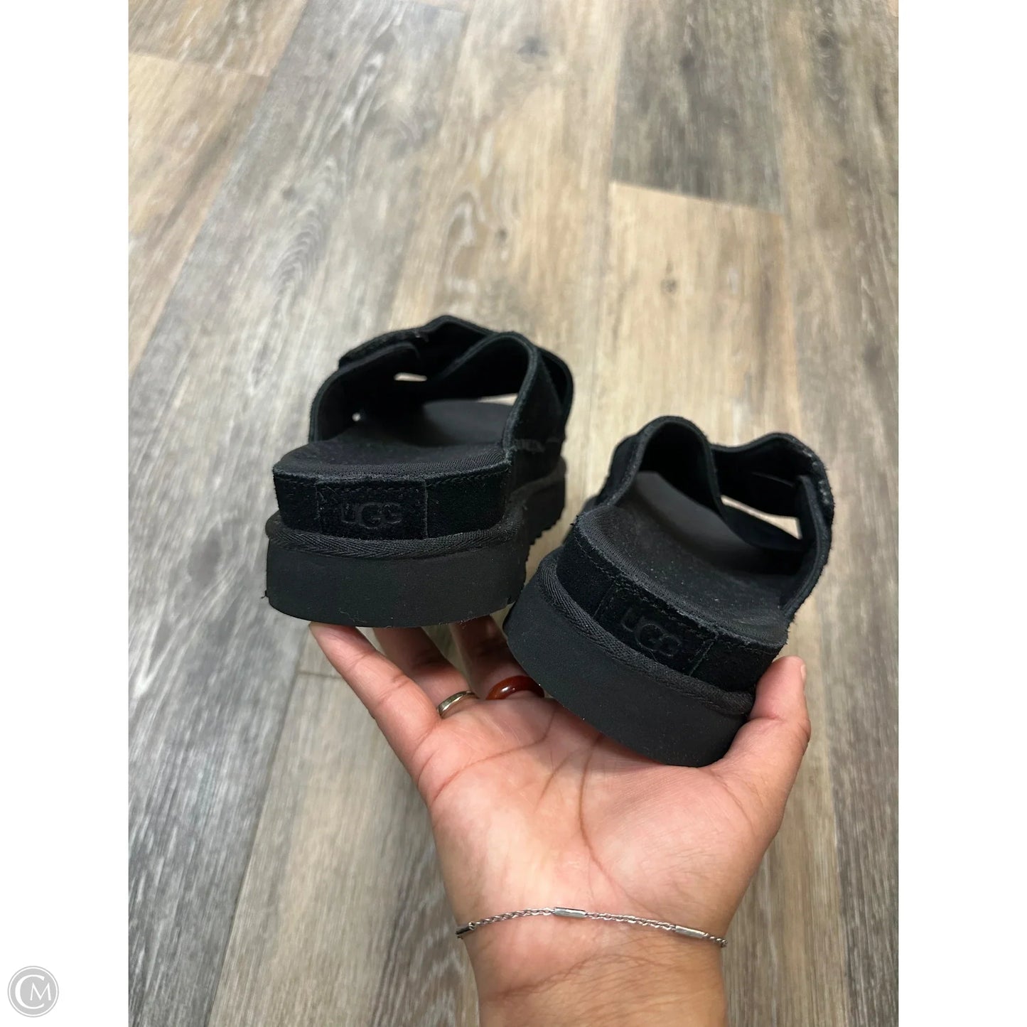 Sandals Designer By Ugg In Black, Size: 8.5