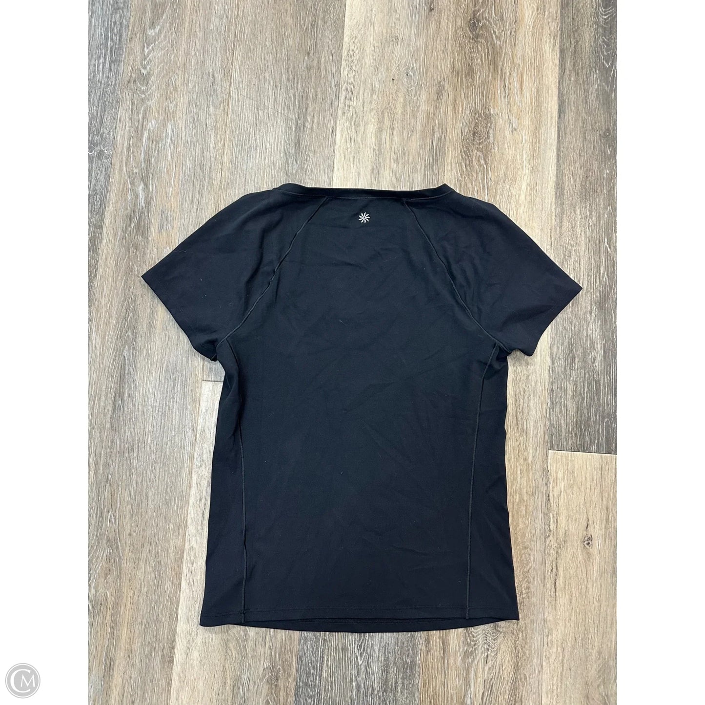 -Athletic Top Short Sleeve By Athleta In Black, Size: M