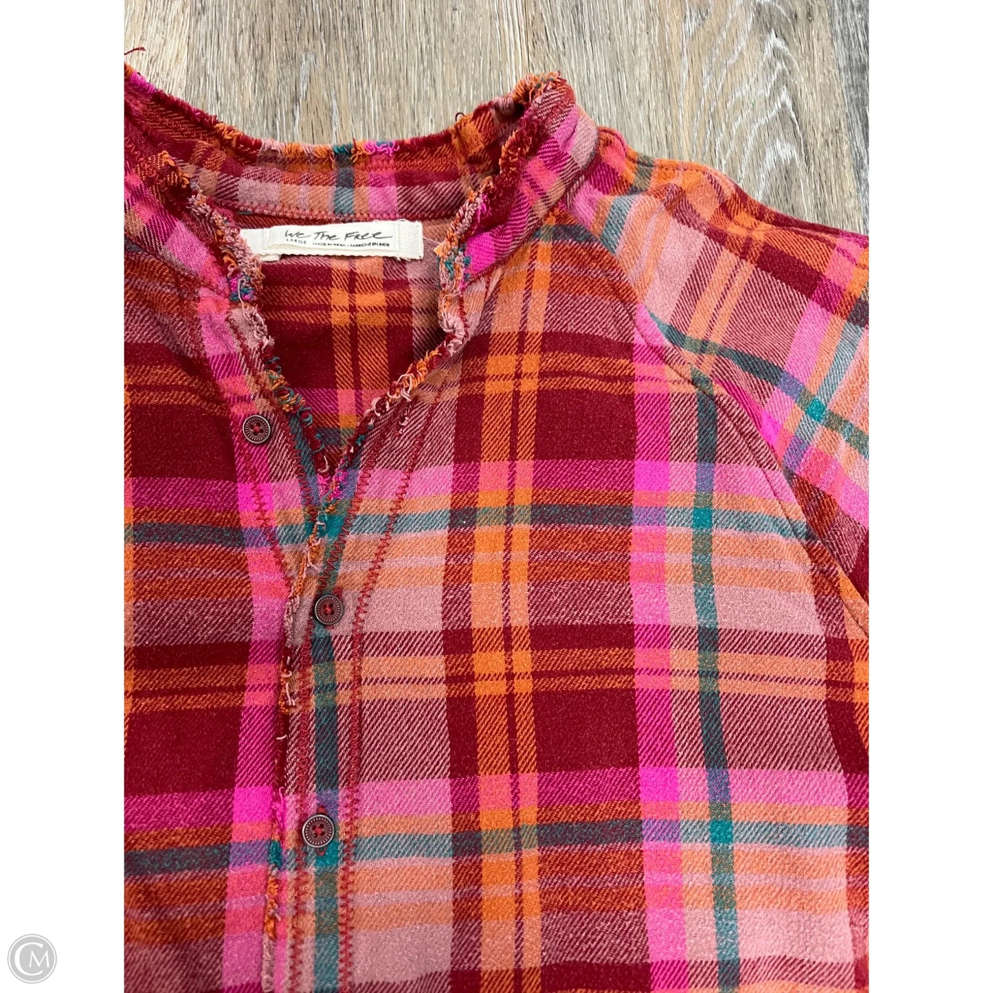 Jacket Shirt By We The Free In Plaid Pattern, Size: L