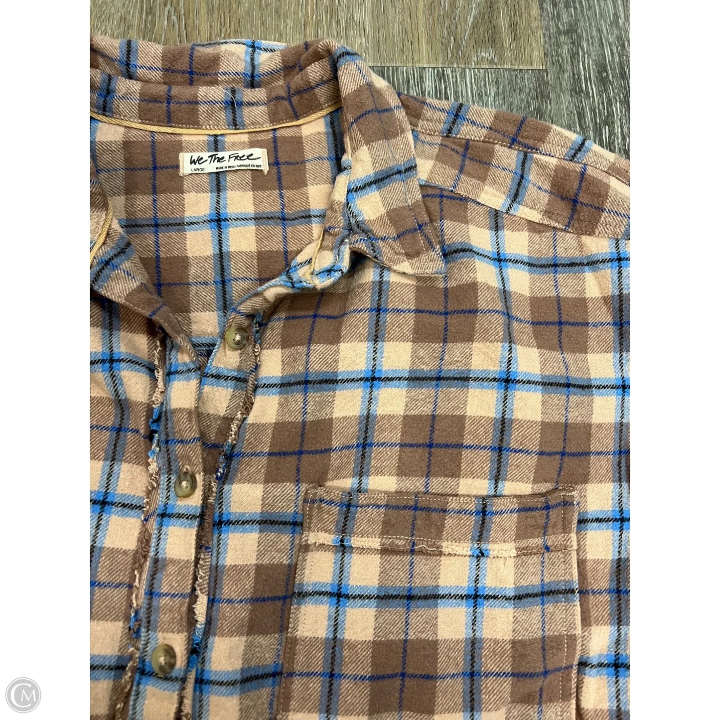 Jacket Shirt By We The Free In Plaid Pattern, Size: L