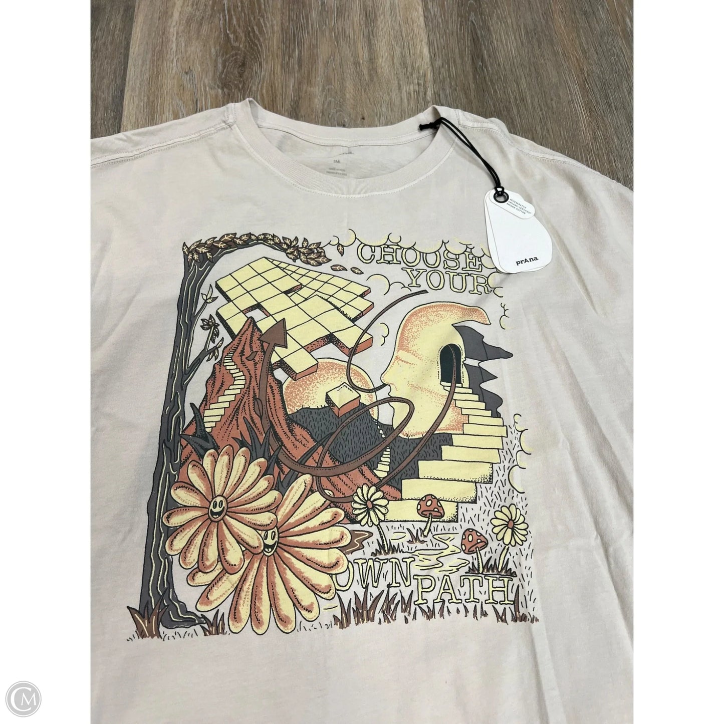 Top Short Sleeve By Prana In Tan, Size: S