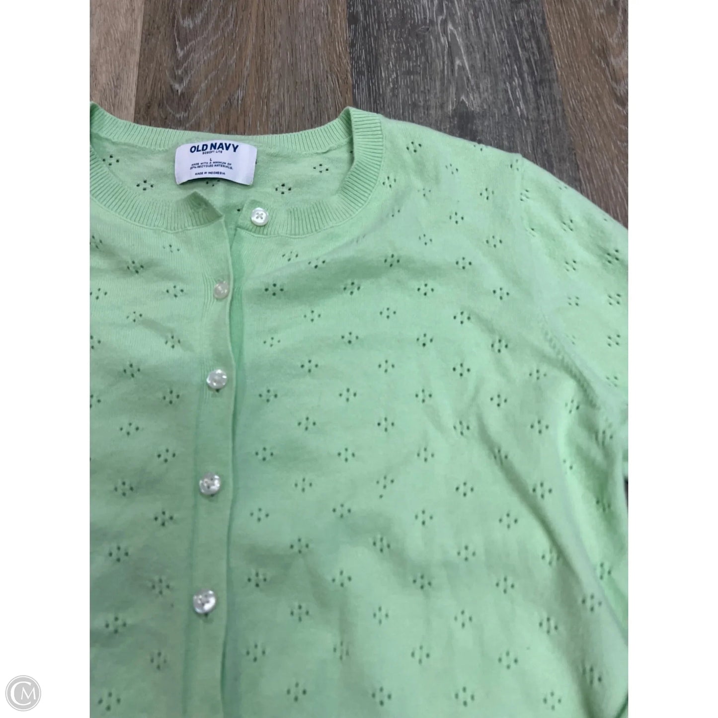 Sweater Cardigan By Old Navy In Green, Size: L