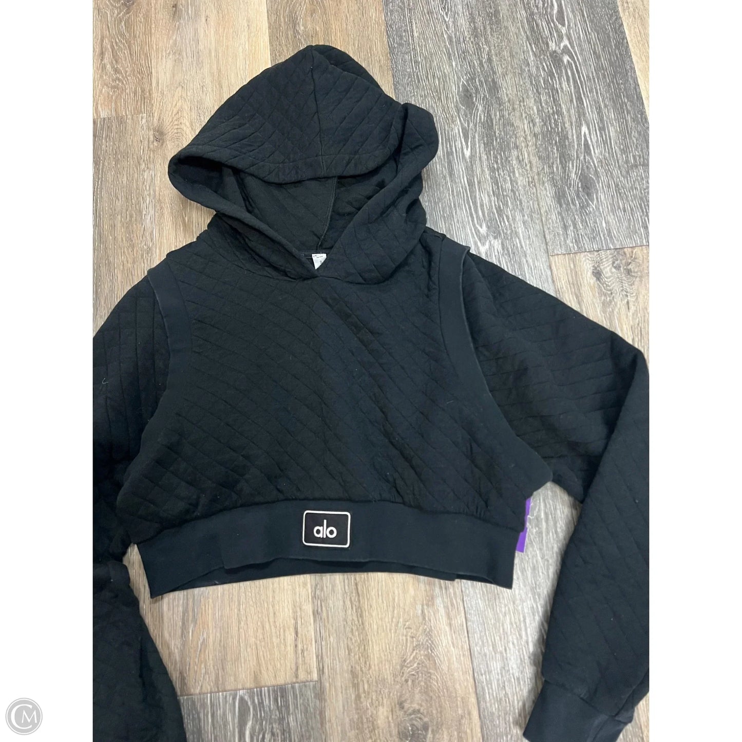 Athletic Sweatshirt Hoodie By Alo In Black, Size: S