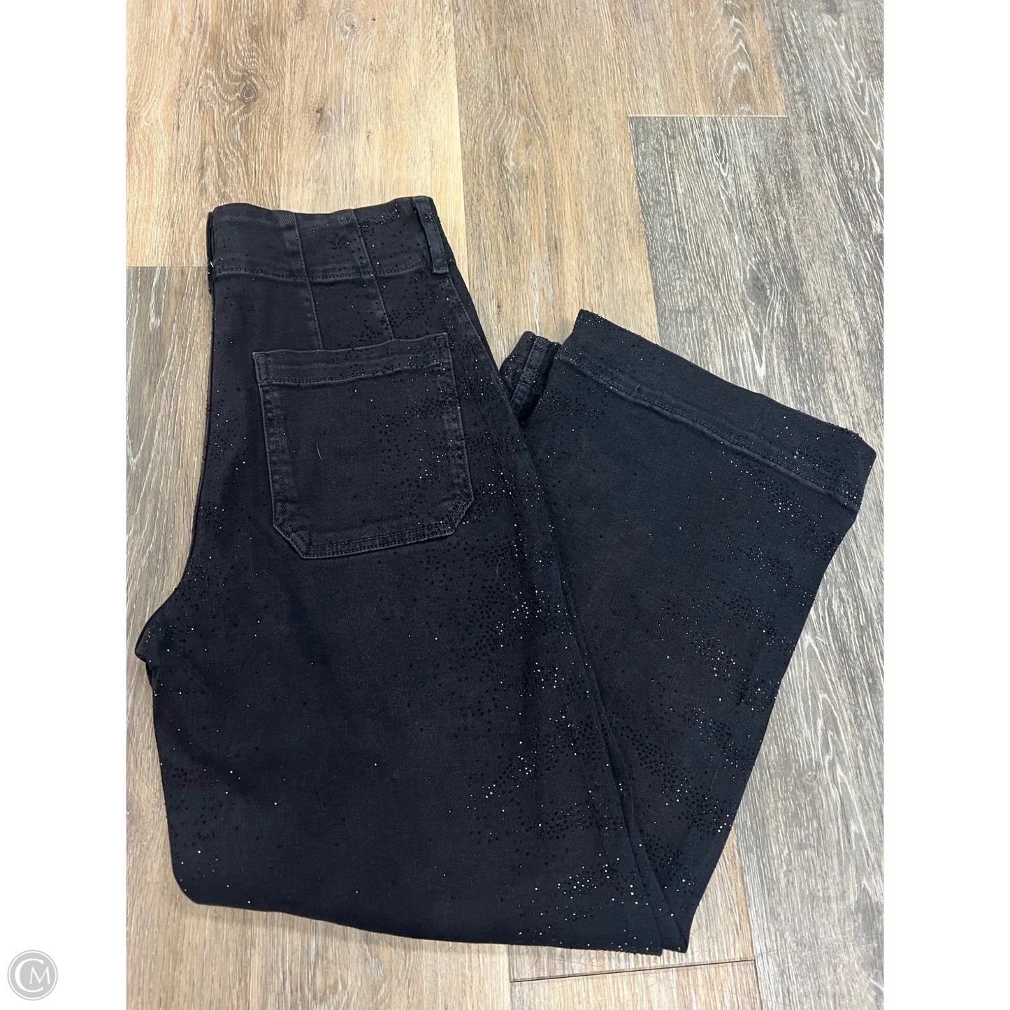 Jeans Wide Leg Crop By Maeve In Black Denim, Size: 6