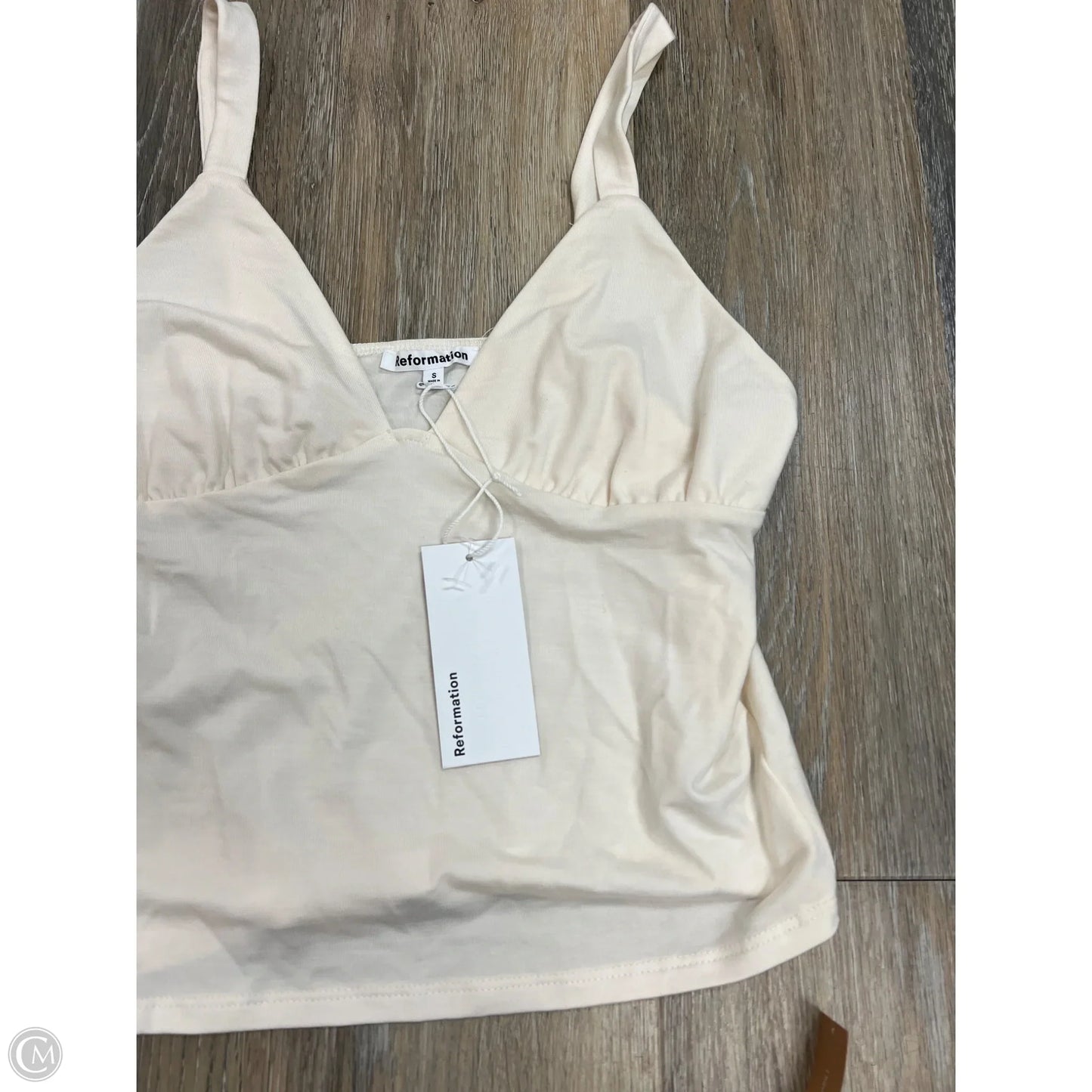 Top Sleeveless By Reformation In Cream, Size: S