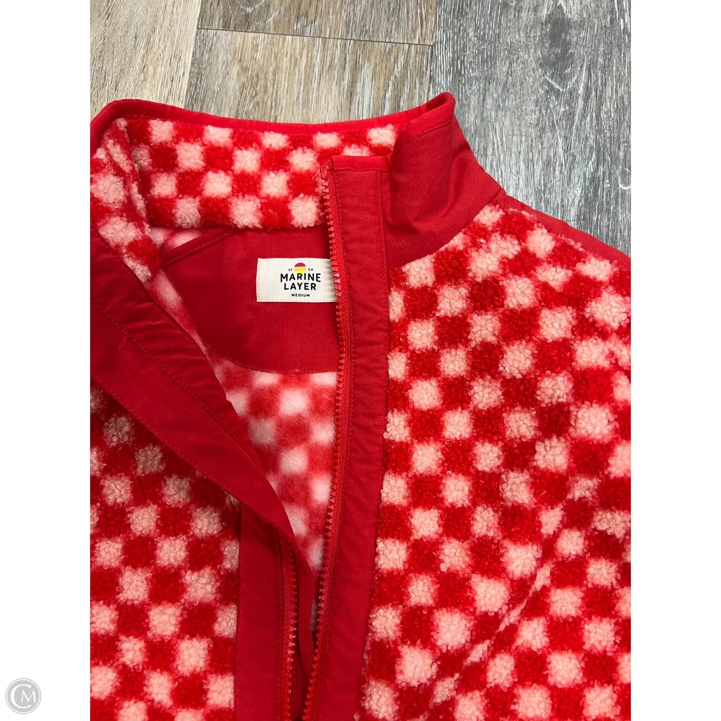 Jacket Fleece By Marine Layer In Plaid Pattern, Size: M