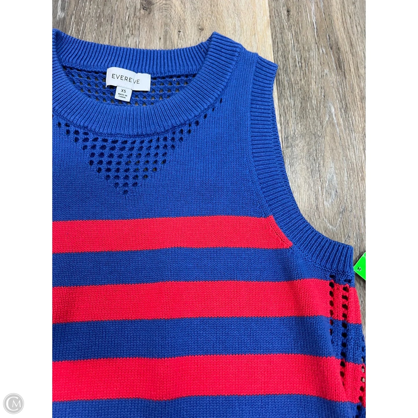 Top Sleeveless By Evereve In Striped Pattern, Size: Xs
