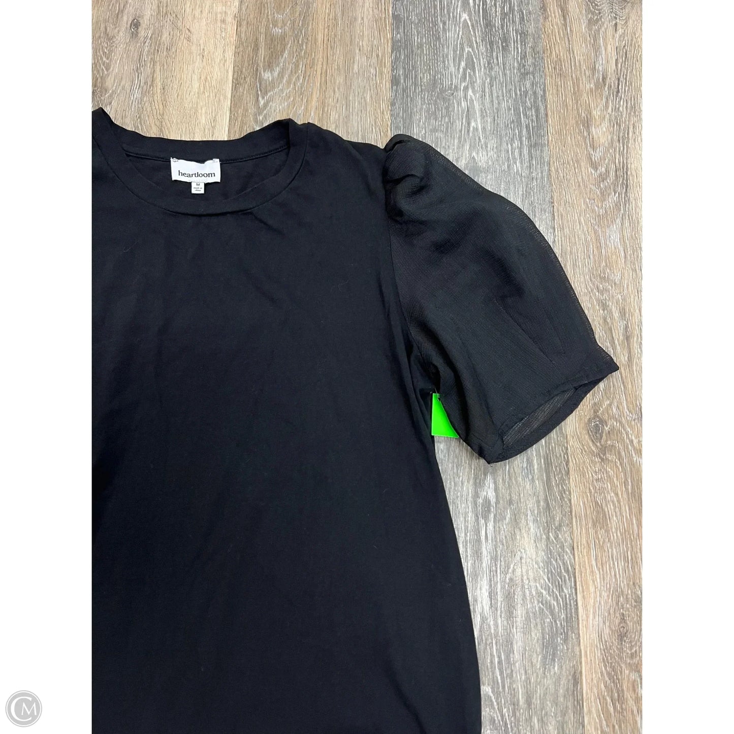 Top Short Sleeve By Heartloom In Black, Size: M