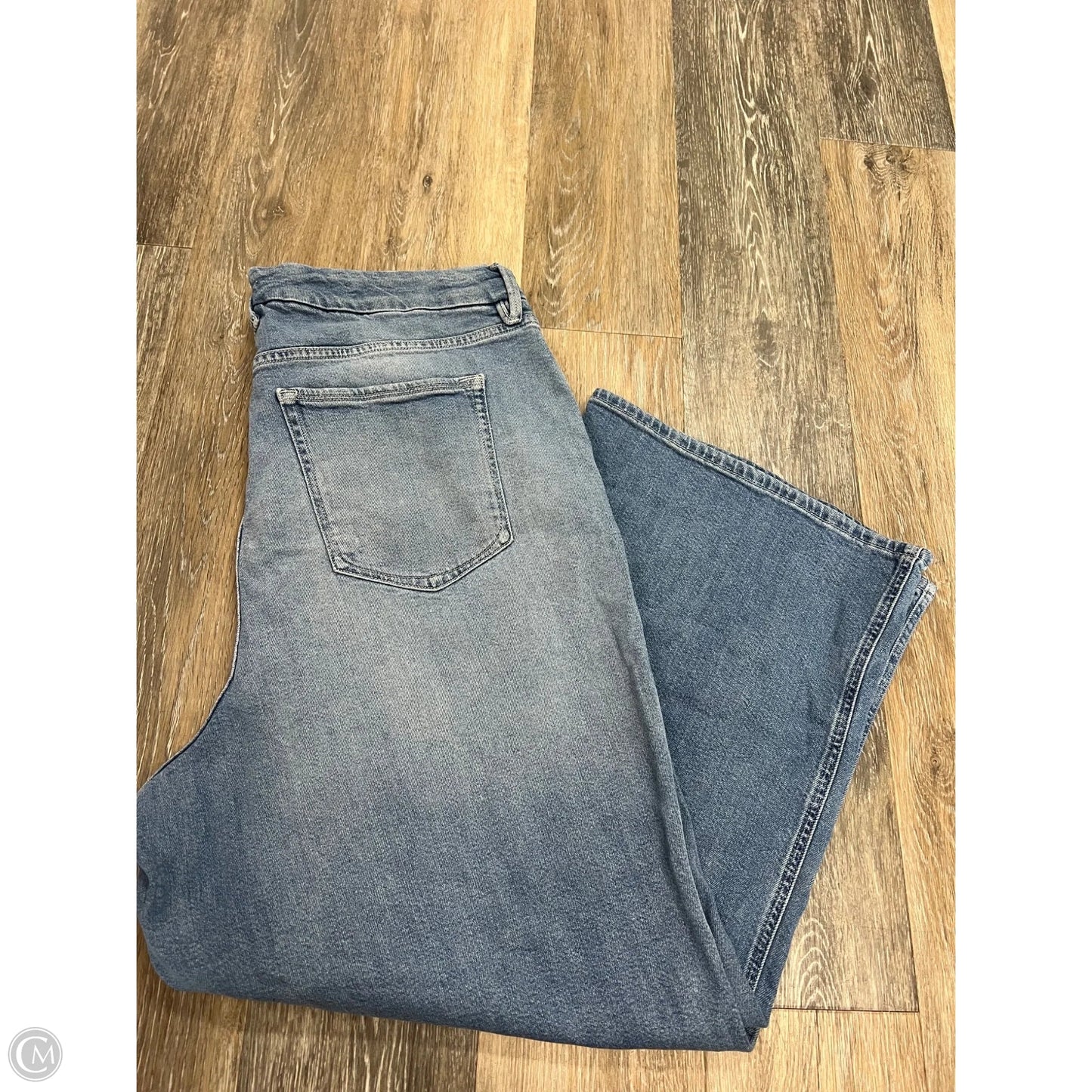 Jeans Wide Leg By Good American In Blue Denim, Size: 16