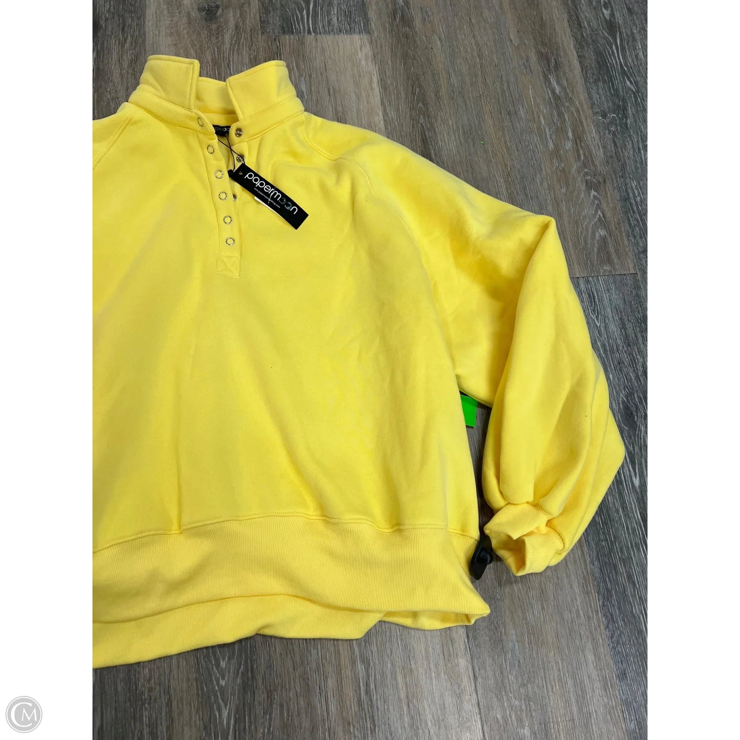 -Sweatshirt Collar By Papermoon In Yellow, Size: L