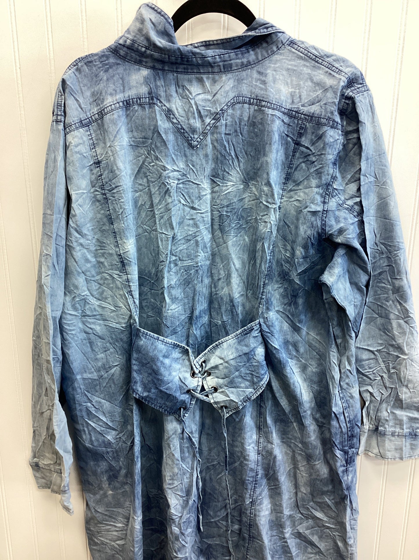 Dress Casual Midi By Ashley Stewart In Blue Denim, Size:3