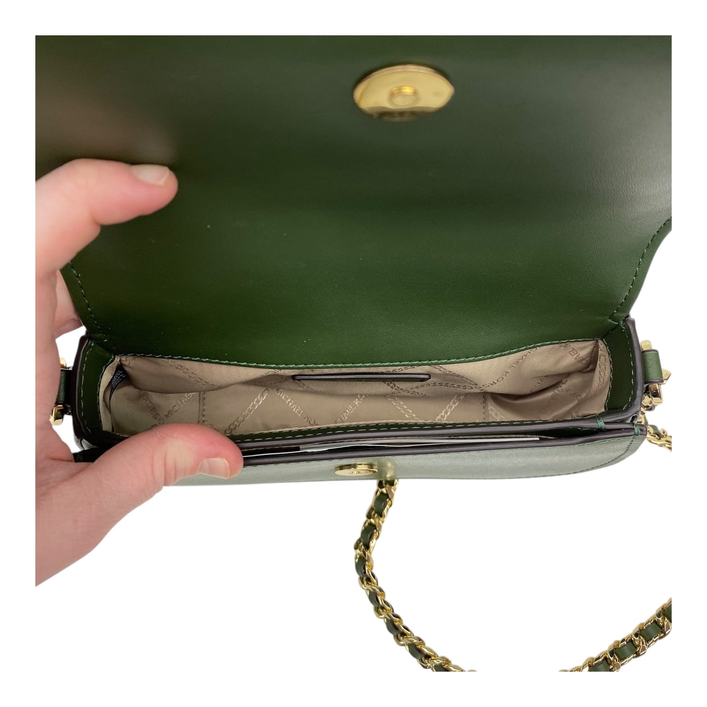 Crossbody Designer By Michael Kors In Green, Size:Small