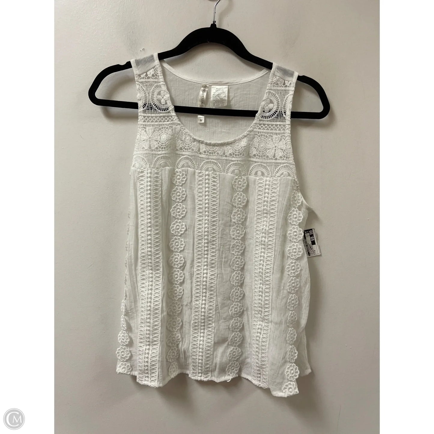 Top Sleeveless By Clothes Mentor In White & Yellow, Size: M