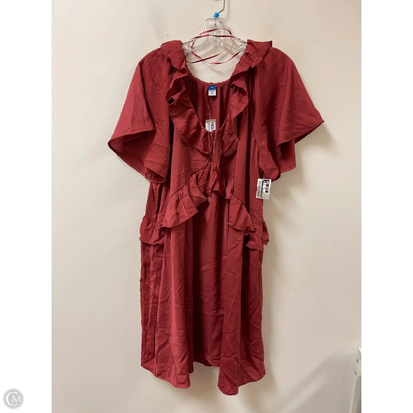 Dress Casual Midi By Old Navy In Red, Size: Xl