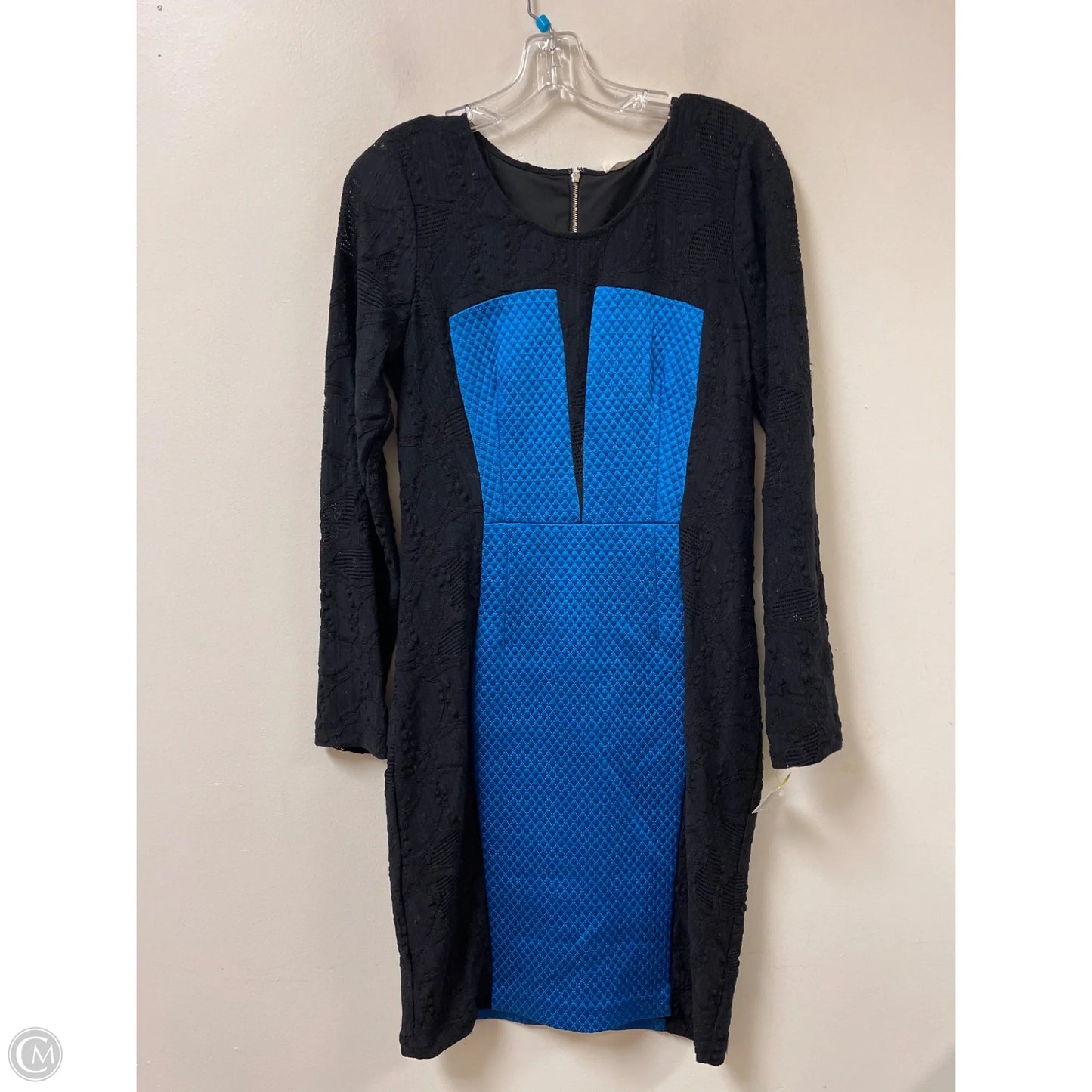 Dress Casual Midi By Tracy Reese In Black & Blue, Size: L