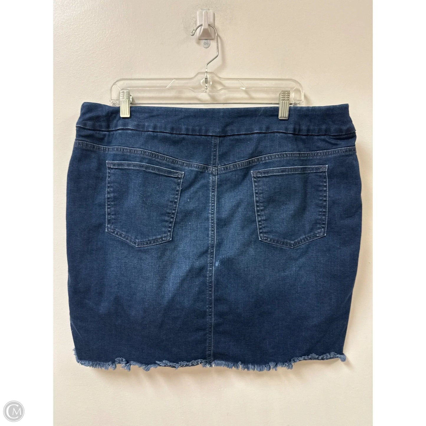Skirt Mini & Short By Chicos In Blue Denim, Size: 16