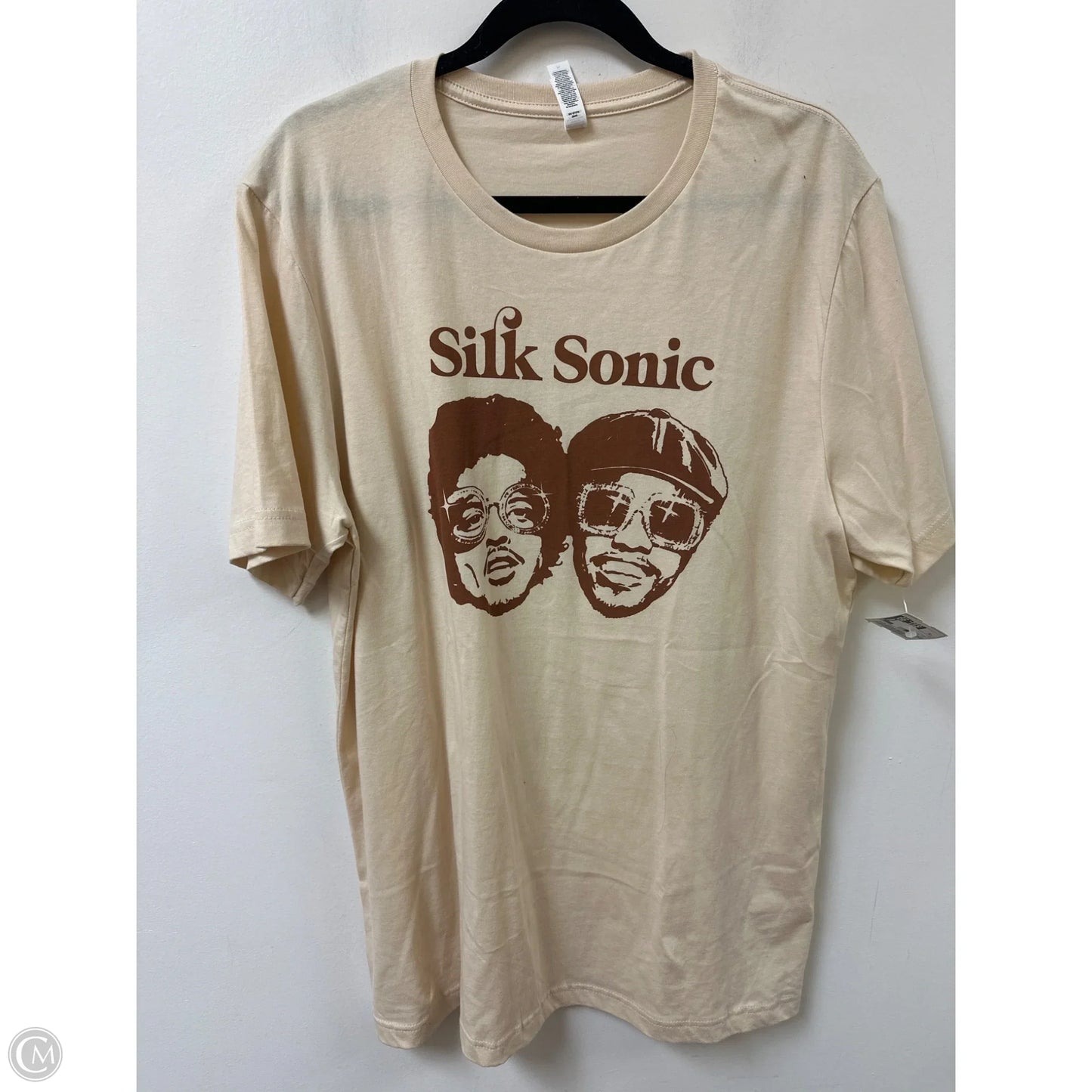 Top Short Sleeve By Canvas In Cream, Size: Xl