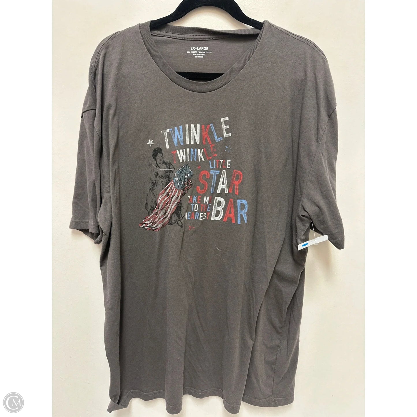 Top Short Sleeve By Clothes Mentor In Grey, Size: 2x