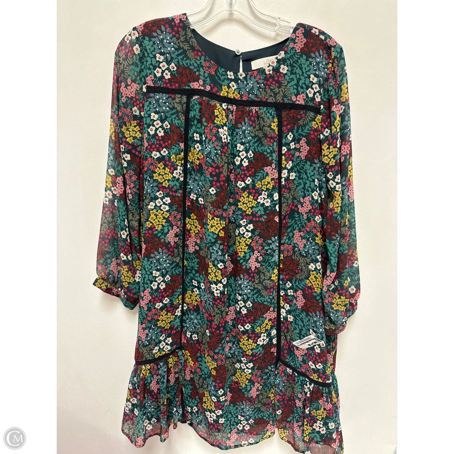Dress Casual Midi By Loft In Floral Print, Size: M