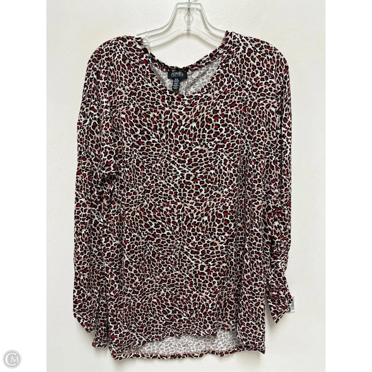 Top Long Sleeve By Jones New York In Animal Print, Size: Xl