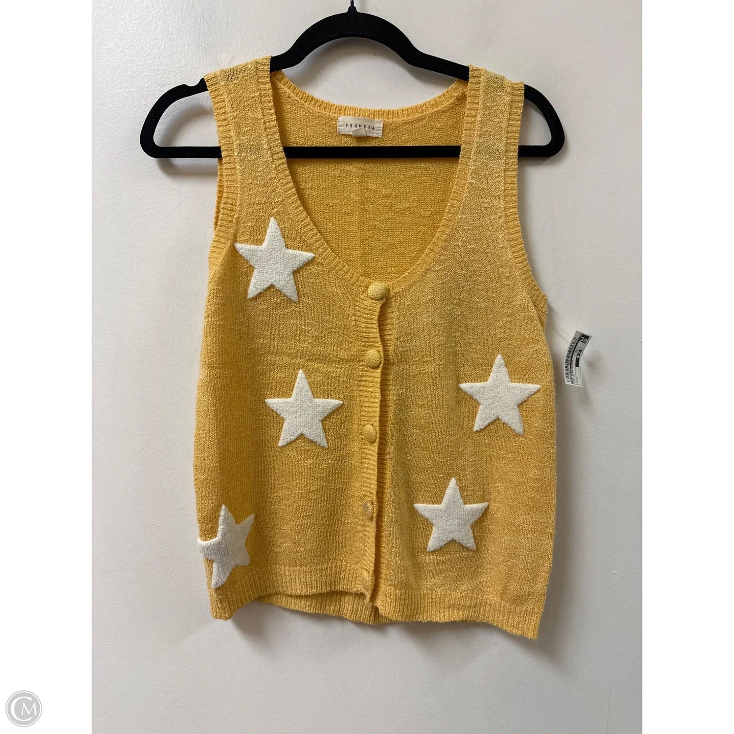 Top Sleeveless By Promesa In Yellow, Size: S