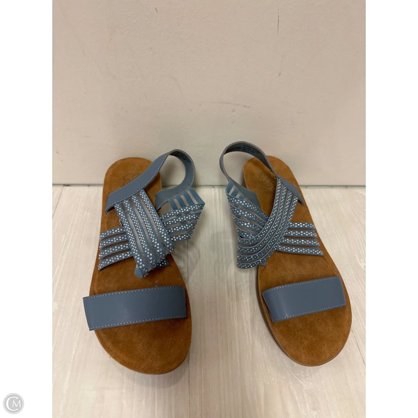 Sandals Heels Wedge By Daisy Fuentes In Blue & Brown, Size: 9