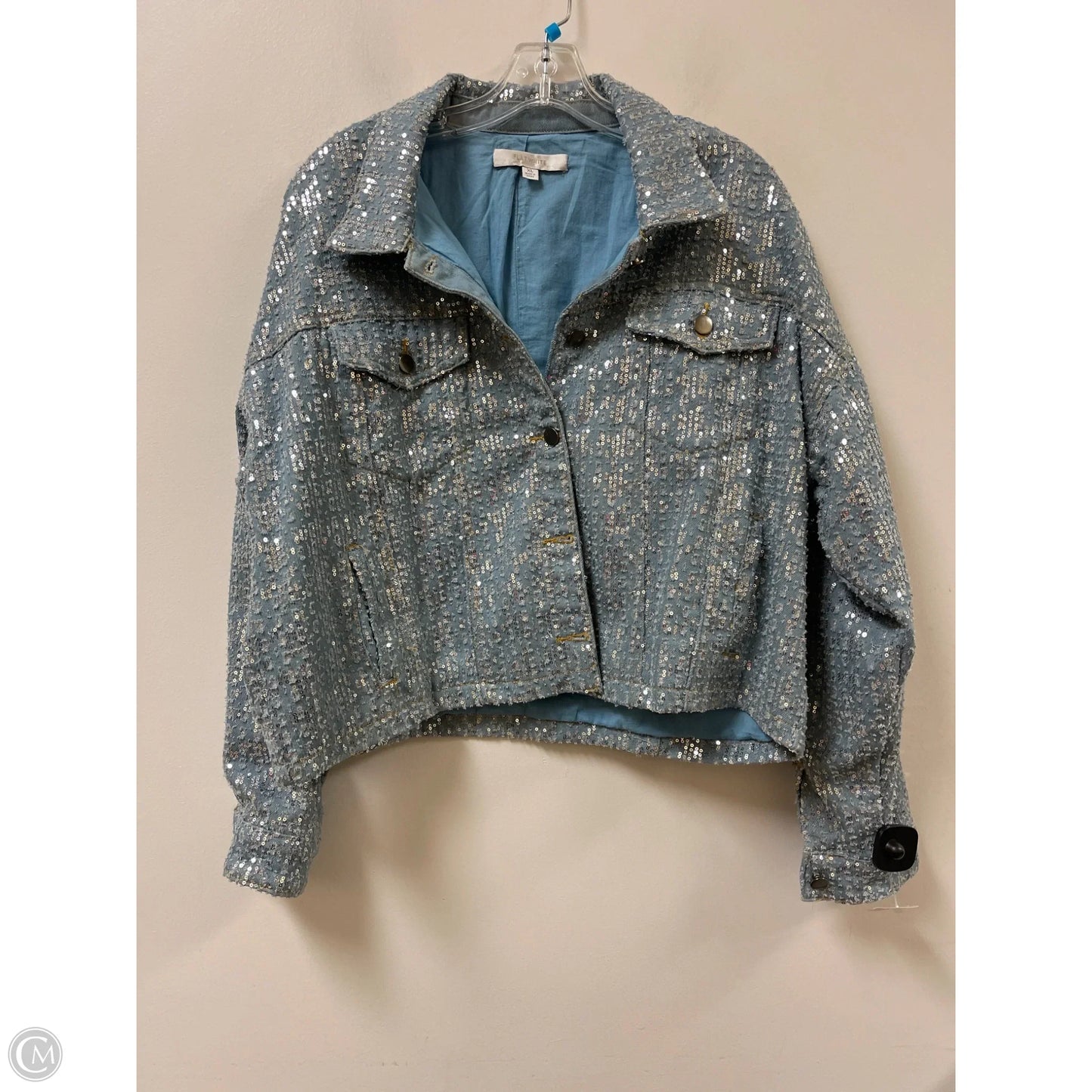Jacket Moto By Flat White In Blue, Size: Xl