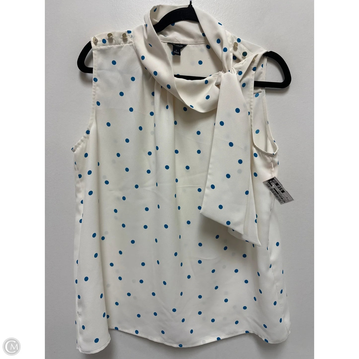 Top Sleeveless By Ann Taylor In Polkadot Pattern, Size: M