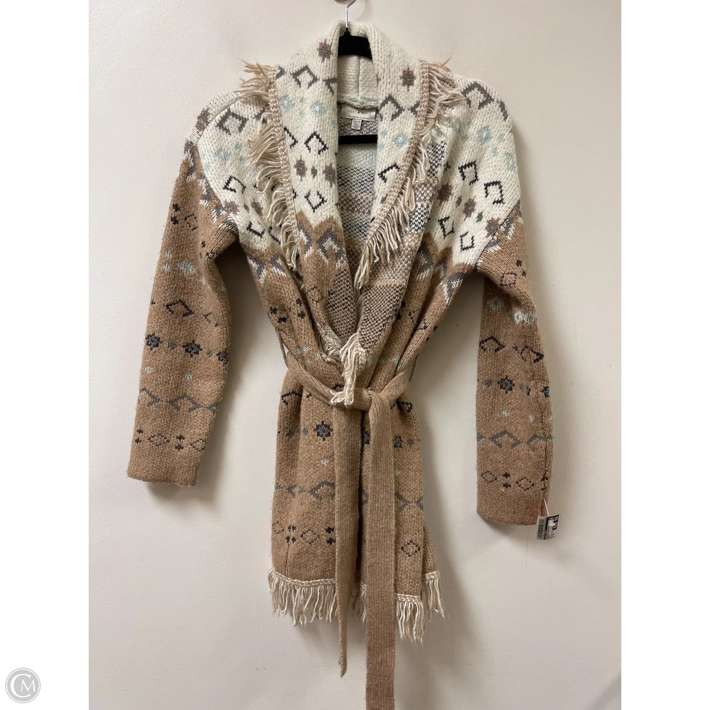 Sweater Cardigan By Lucky Brand In Cream, Size: Xs