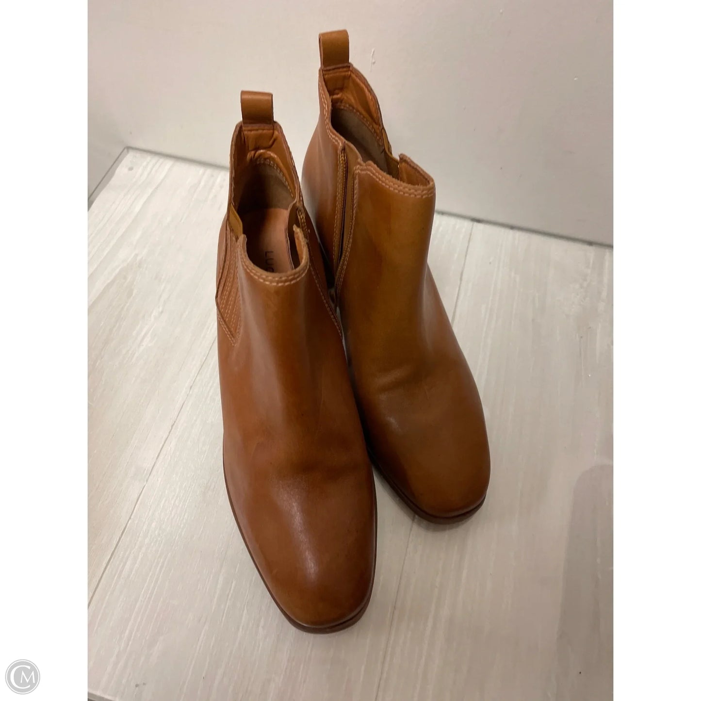 Boots Ankle Heels By Lucky Brand In Brown, Size: 8.5