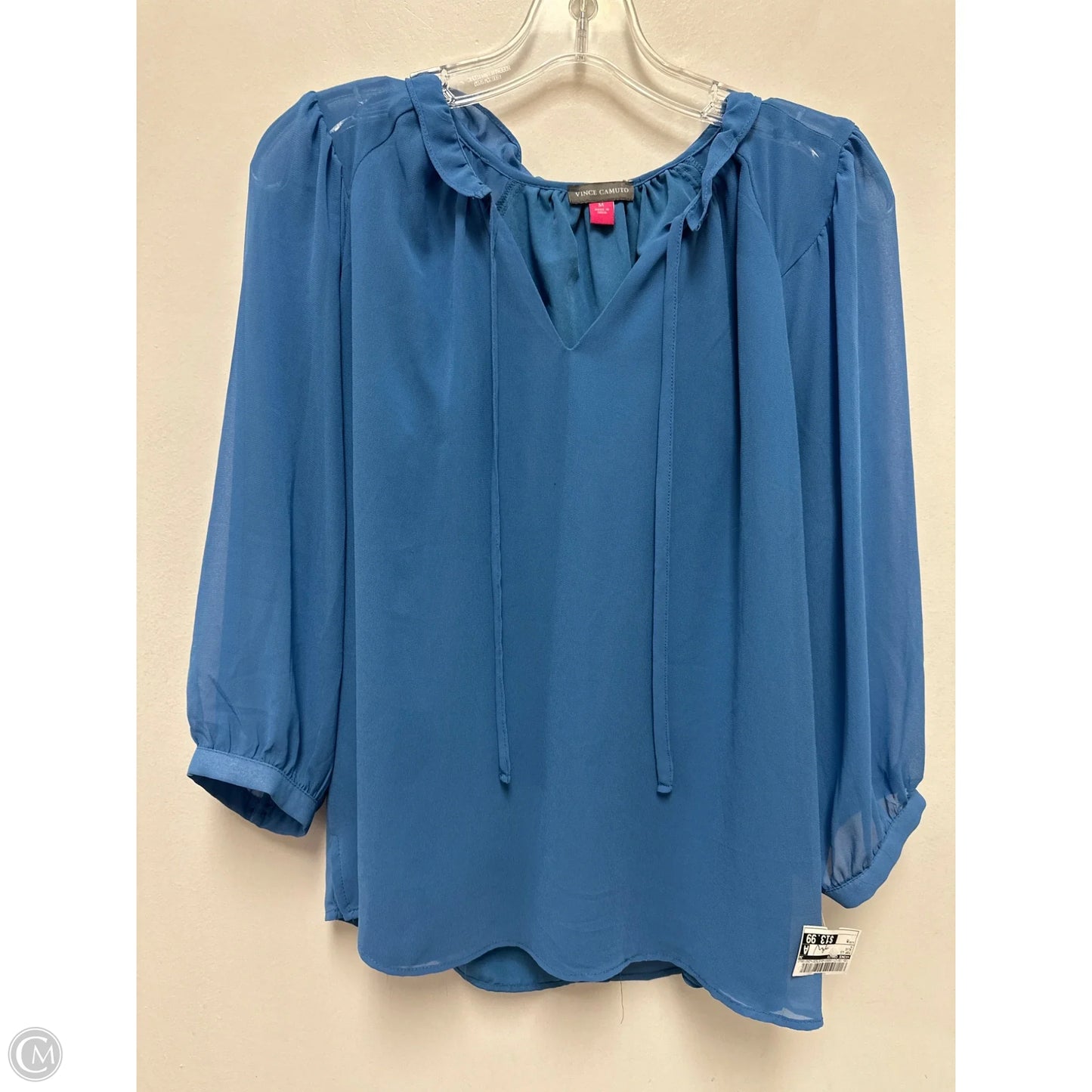 Top Long Sleeve By Vince Camuto In Blue, Size: M