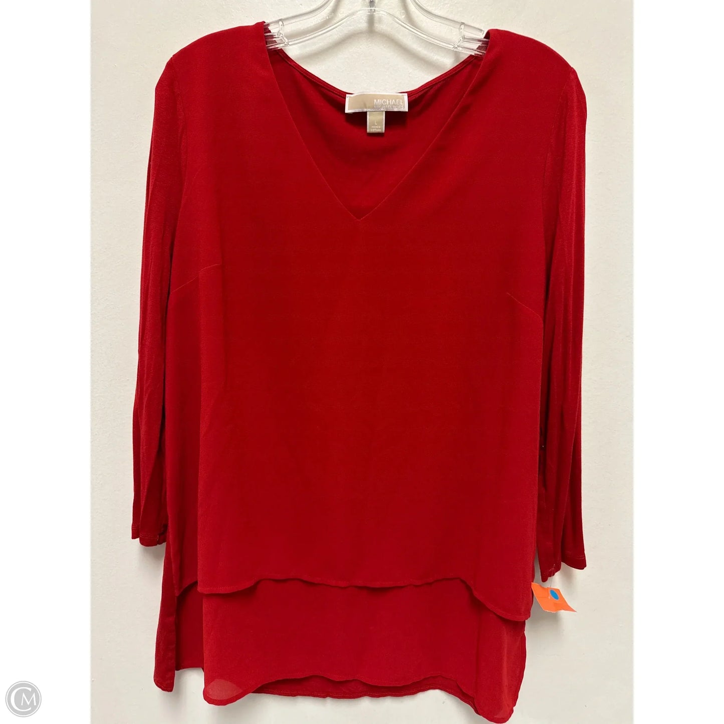 Top Long Sleeve By Michael By Michael Kors In Red, Size: L