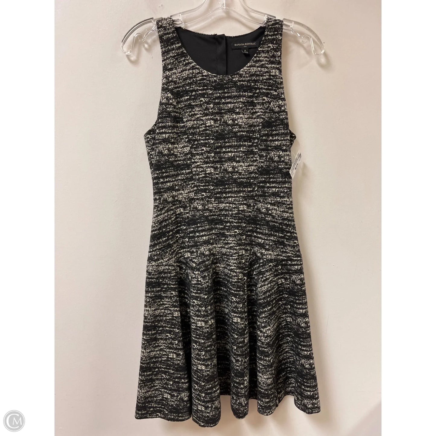 Dress Casual Midi By Banana Republic In Black & Grey, Size: Xs