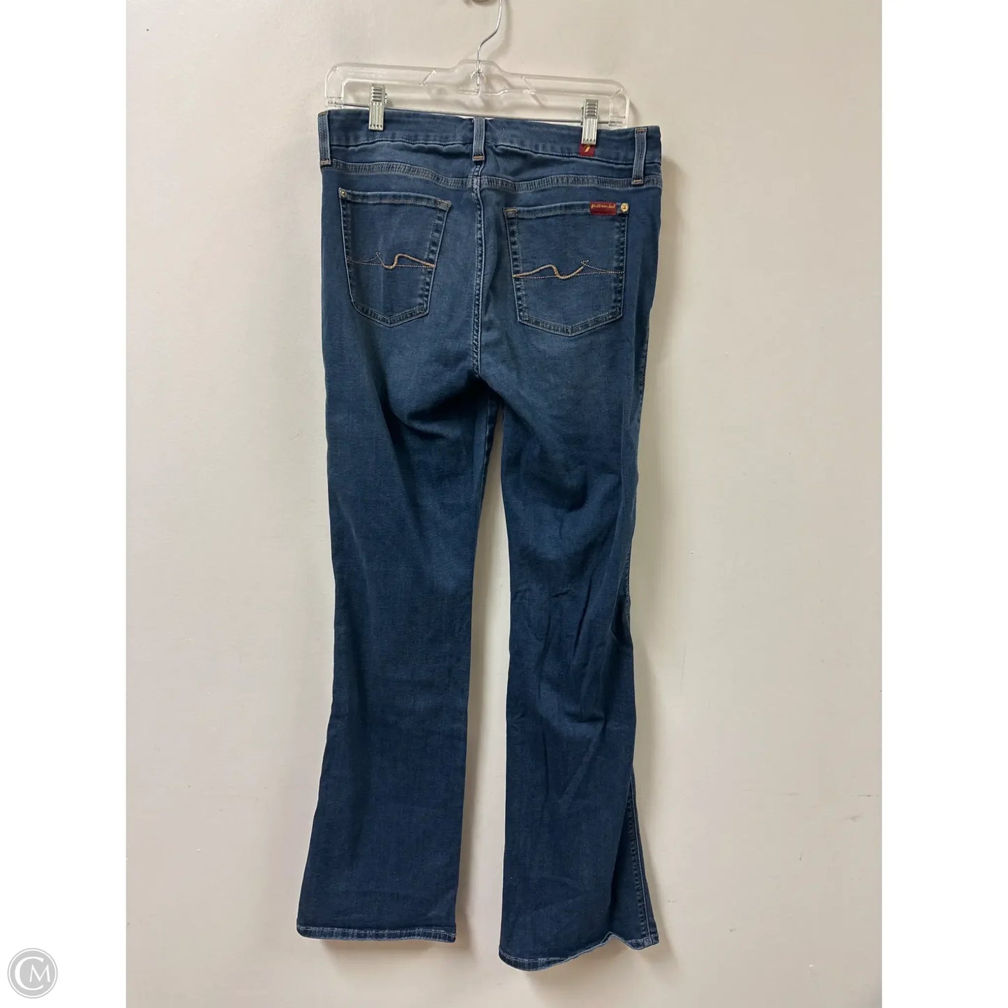 Jeans Boot Cut By 7 For All Mankind In Blue Denim, Size: 8