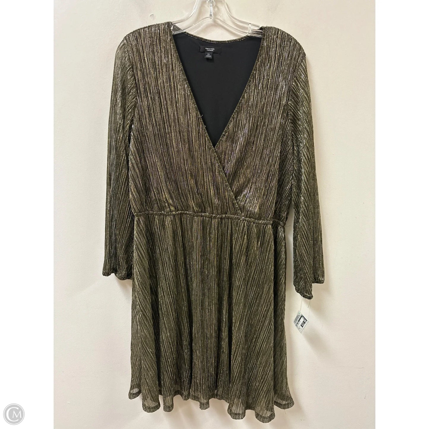 Dress Casual Midi By Simply Vera In Gold, Size: Xl