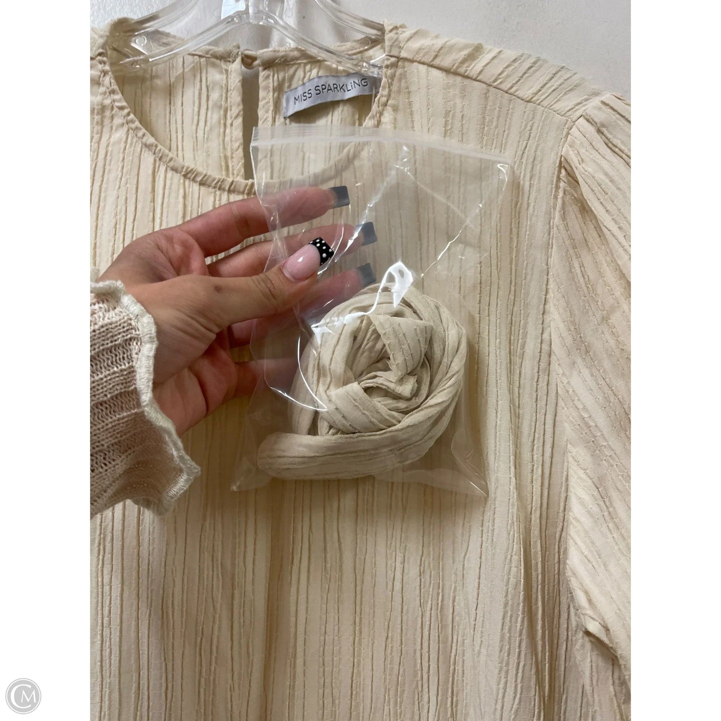 Dress Casual Maxi By Miss Sparkling In Cream, Size: M