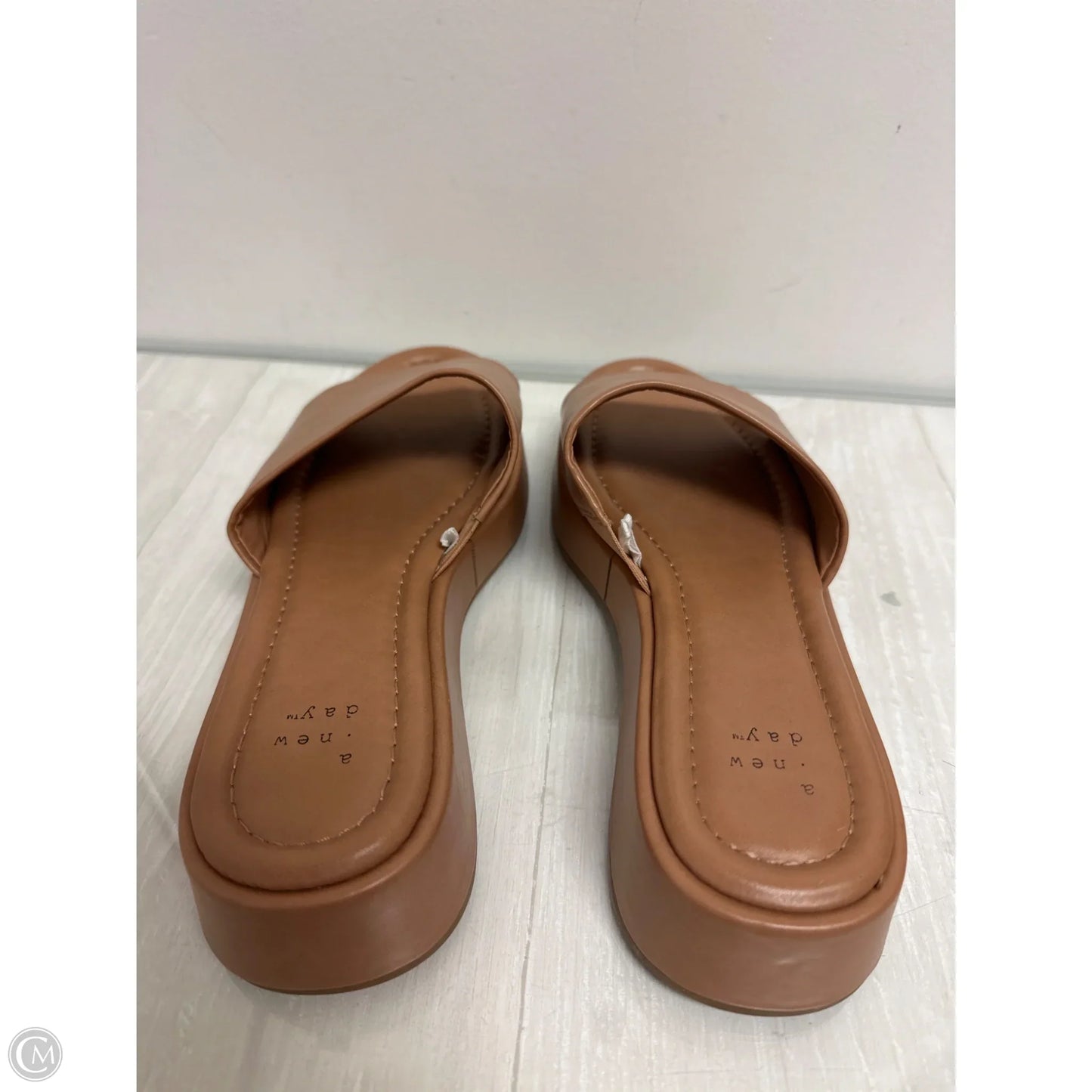 Sandals Heels Wedge By A New Day In Tan, Size: 8