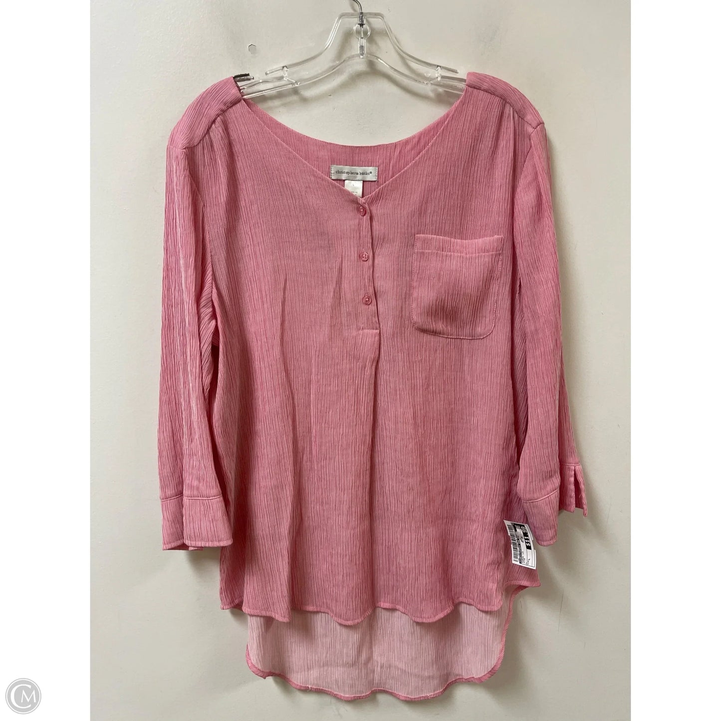 Tunic Long Sleeve By Christopher And Banks In Pink, Size: L