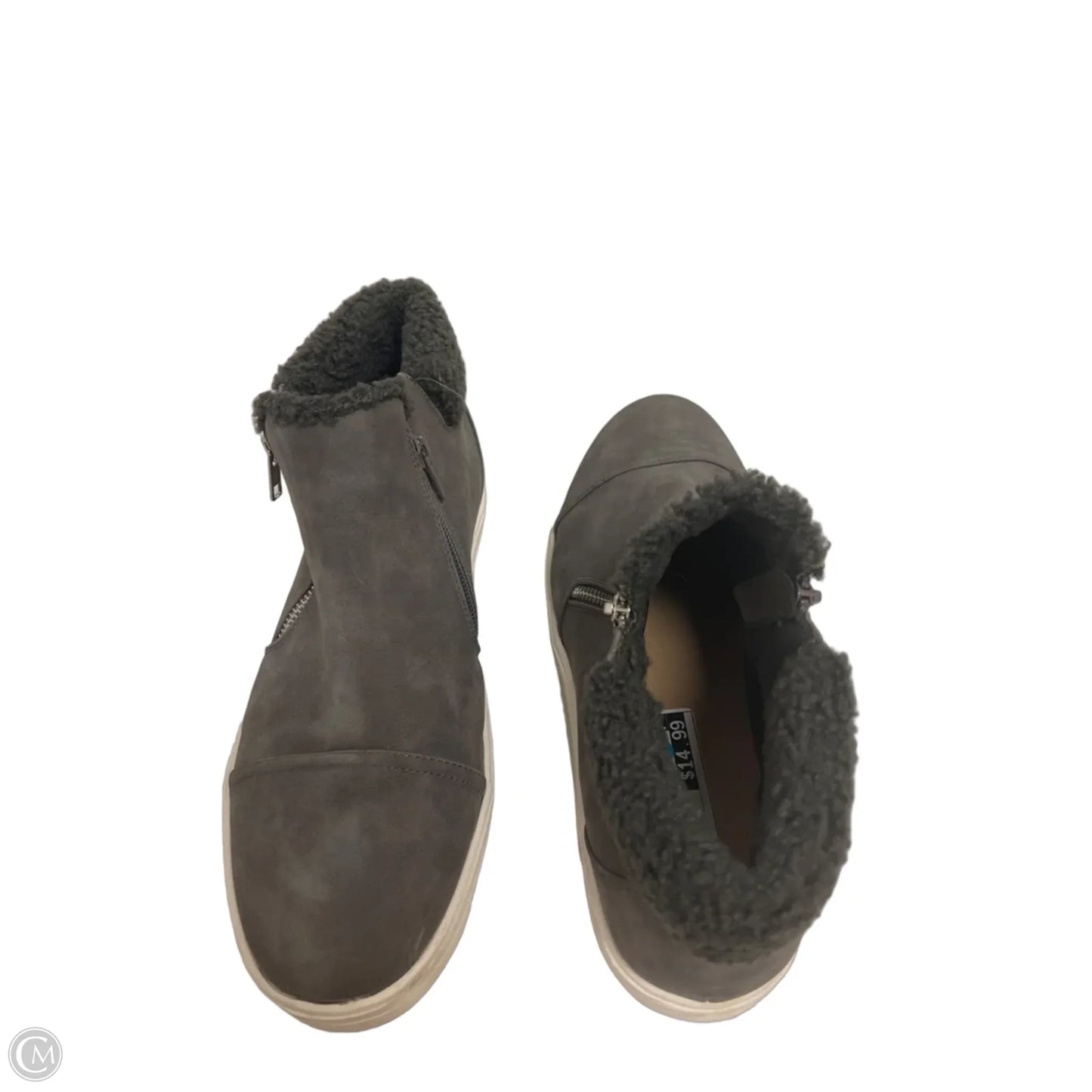Boots Ankle Flats By Cato In Grey, Size: 12
