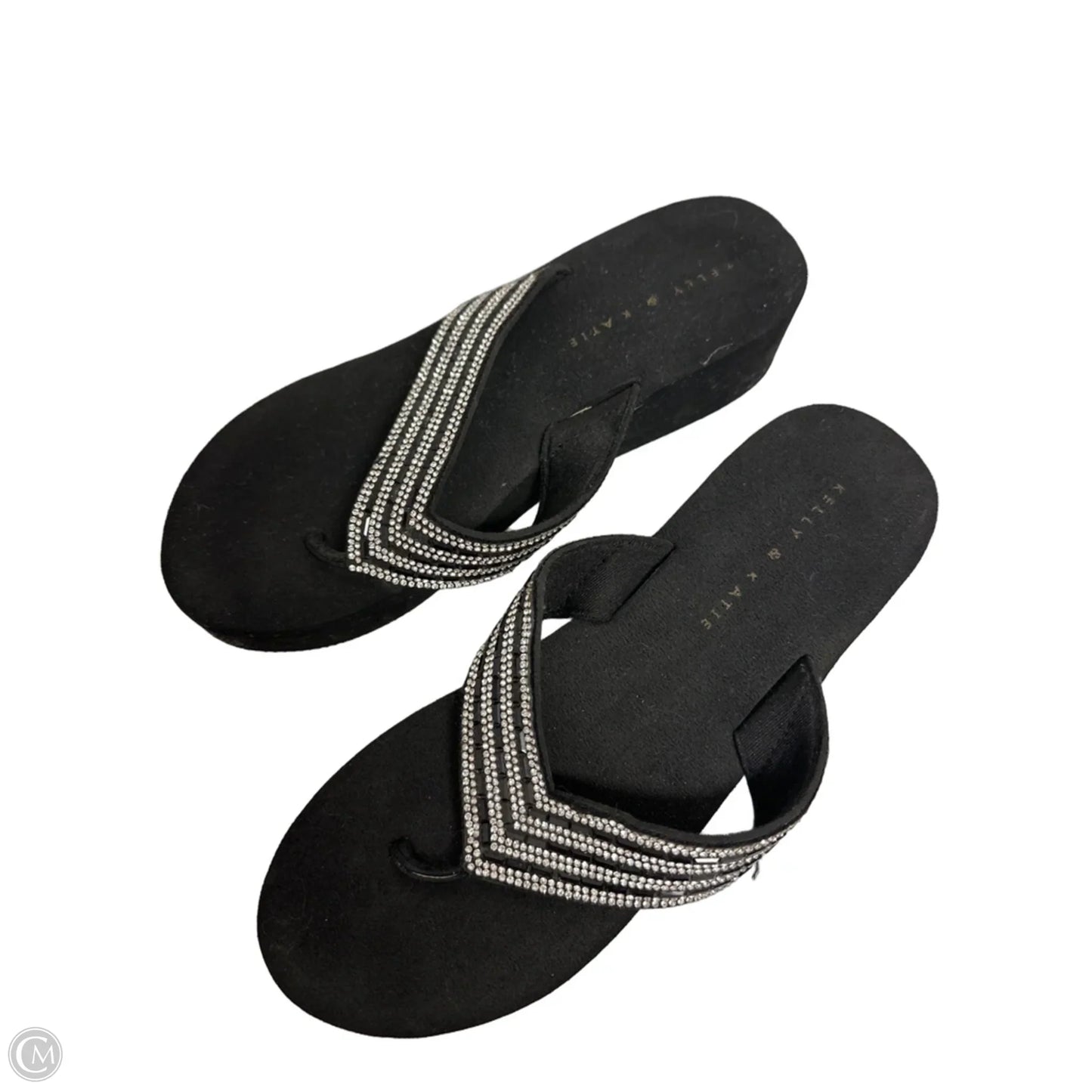 Sandals Heels Wedge By Kelly And Katie In Black, Size: 8