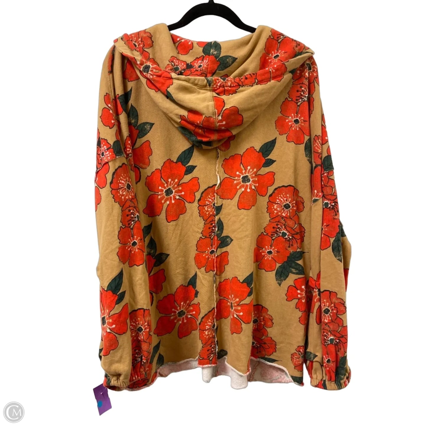 Sweatshirt Hoodie By Free People In Brown & Orange, Size: M