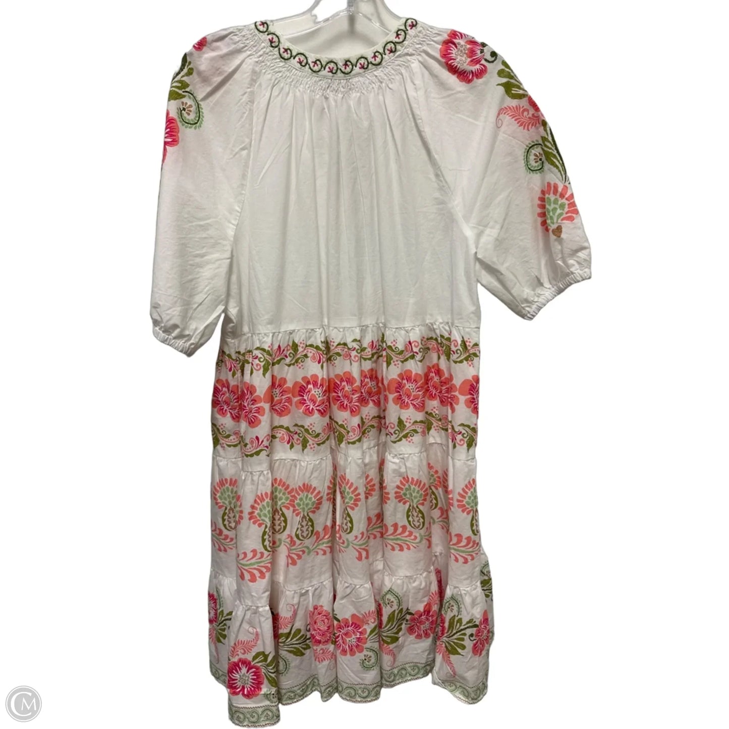 Dress Casual Midi By Crown And Ivy In Pink & White, Size: L