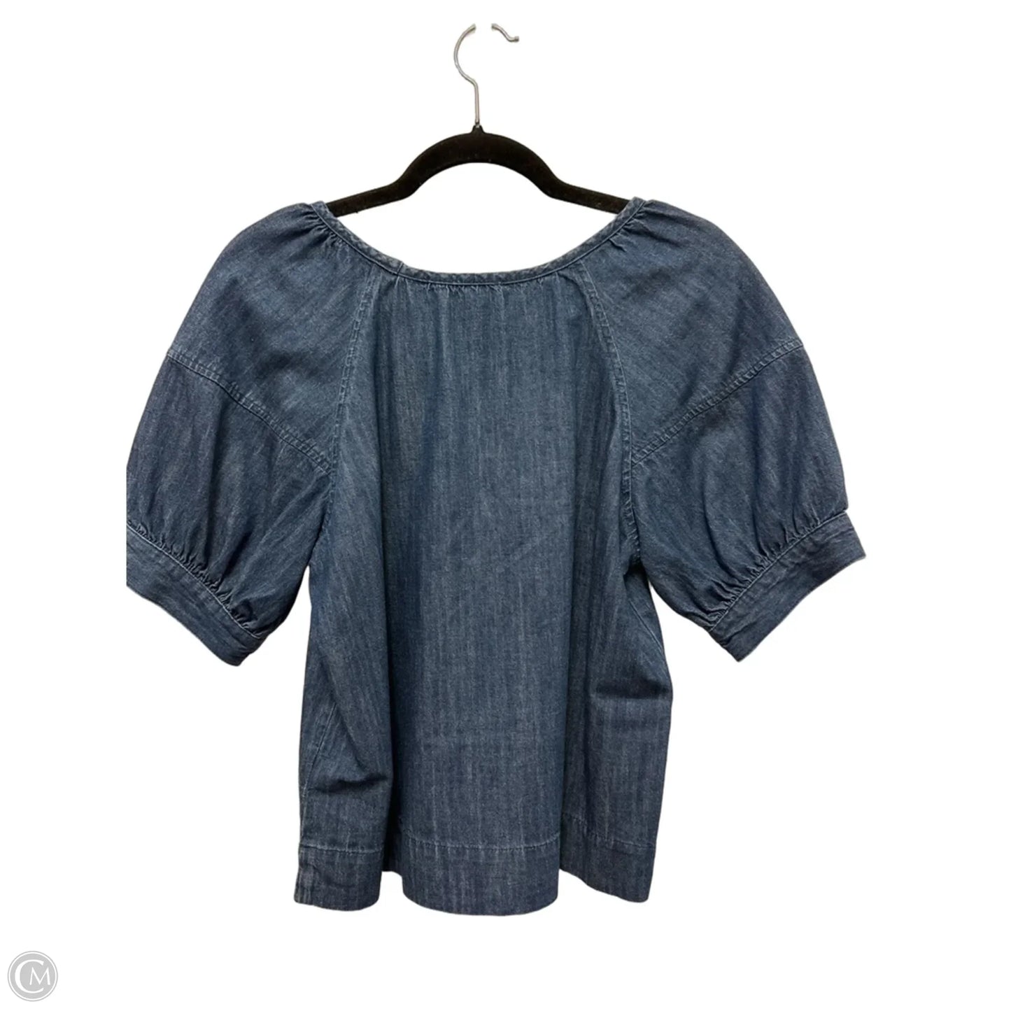 Top Short Sleeve By Ana In Blue Denim, Size: Xs