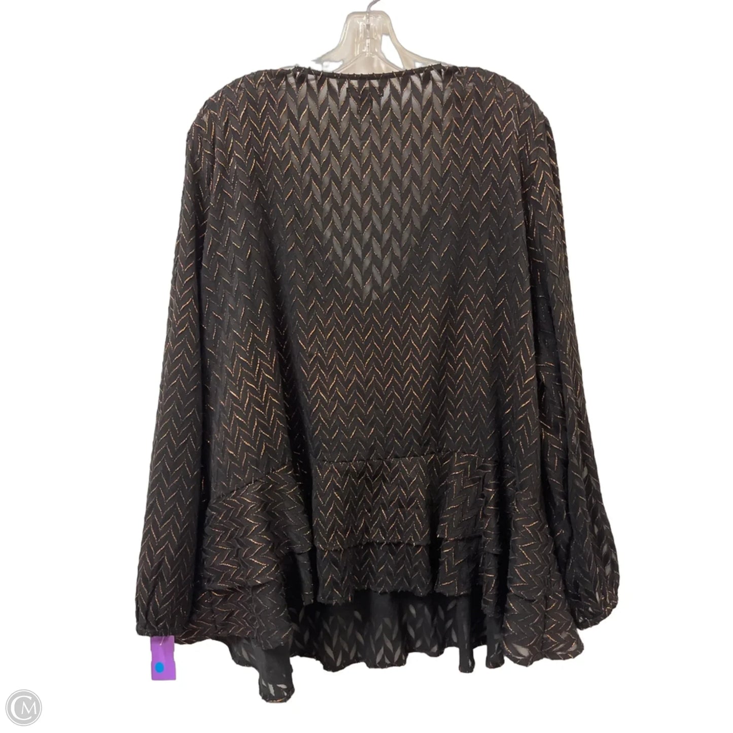 Top Long Sleeve By Halogen In Black, Size: 3x