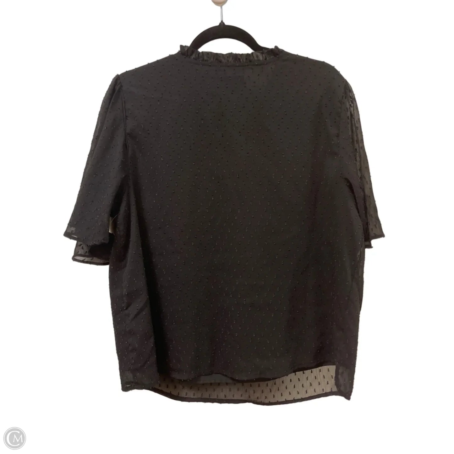 Top Short Sleeve By Ava & Viv In Black, Size: 1x