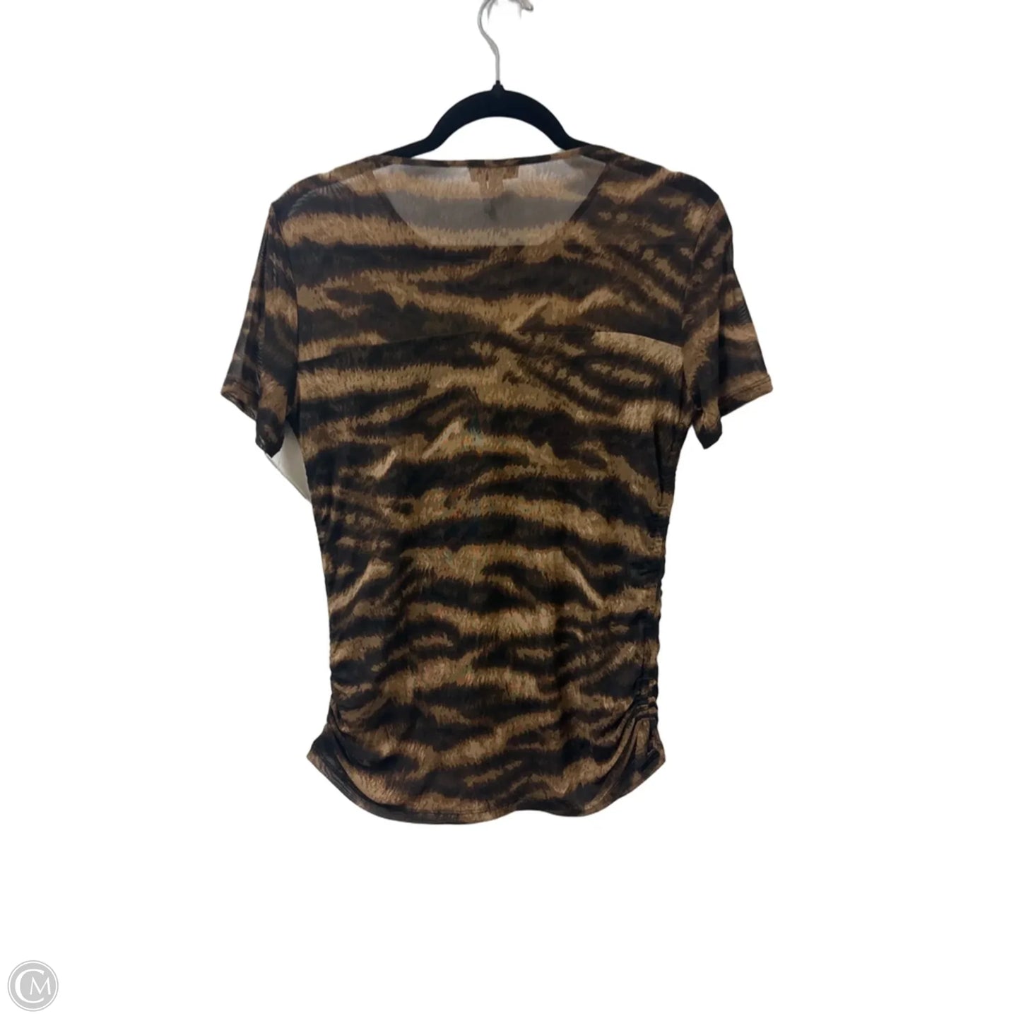 Top Short Sleeve By Dkny In Animal Print, Size: M