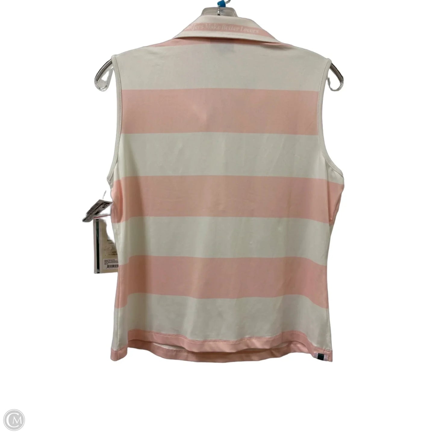Athletic Tank Top By Clothes Mentor In Pink & White, Size: M