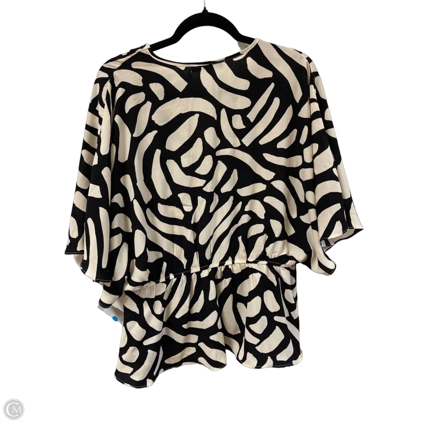 Top Short Sleeve By Sweet Rain In Black & Cream, Size: Xl