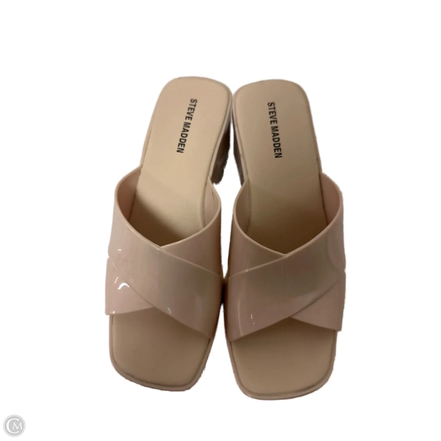 Sandals Heels Block By Steve Madden In Cream, Size: 9